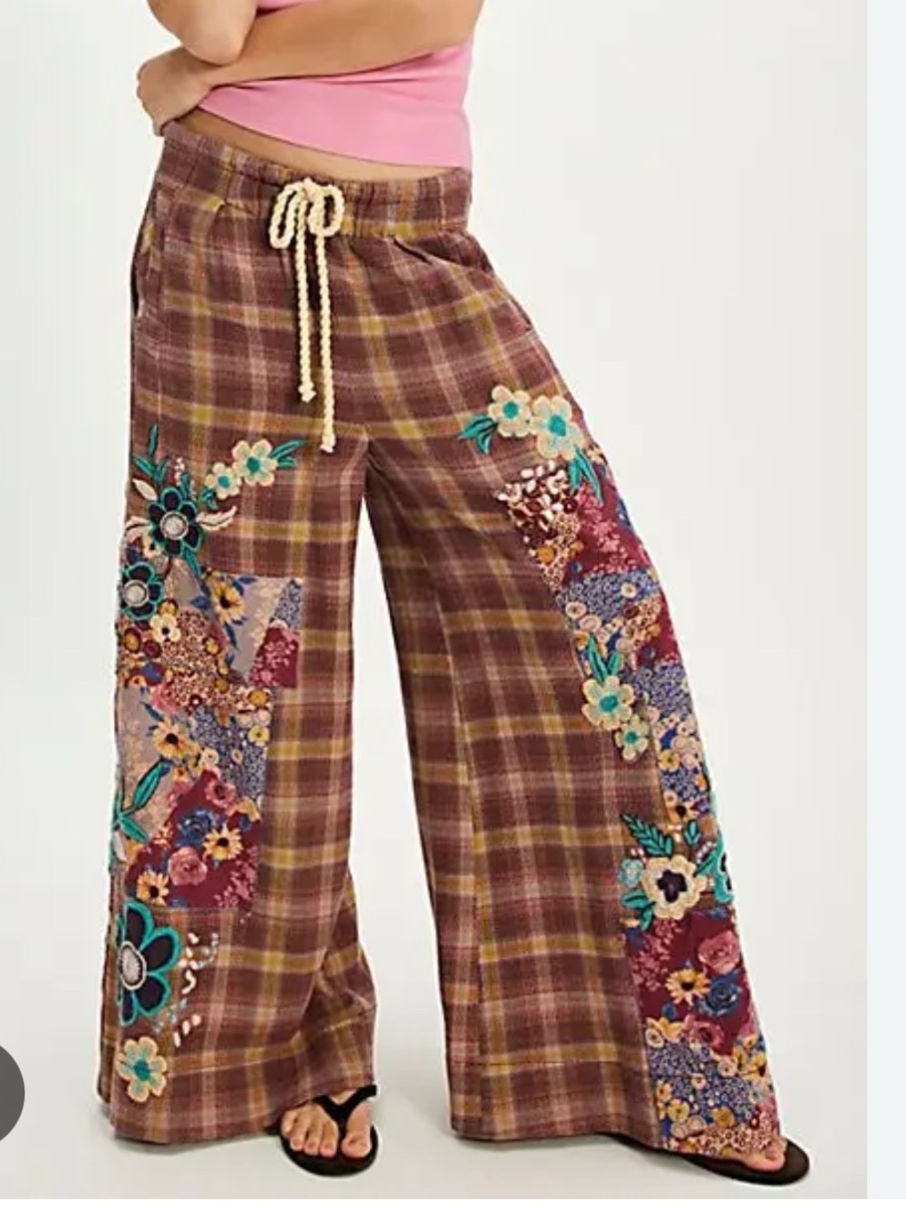 Z22.NWT $298 Brooks Embroidered Wide-Leg Patchwork Pants